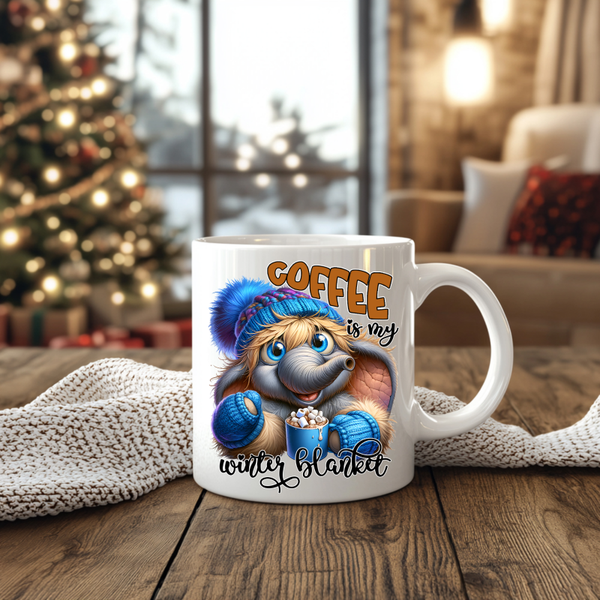 ❄️Baby Elephant with hot Coffee ❄️