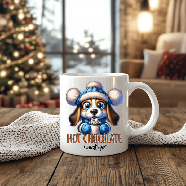❄️Funny Dog with hot Cocoa ❄️