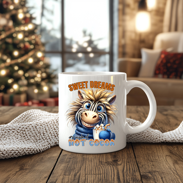 ❄️Funny Zebra  with hot Cocoa ❄️