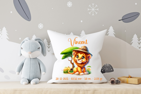 Geboorte kussen Safari Animal lion