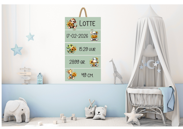 Geboorte ladder Animals with Sunflowers