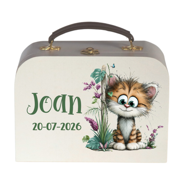 Houten Koffertje (wit) Funny Tiger