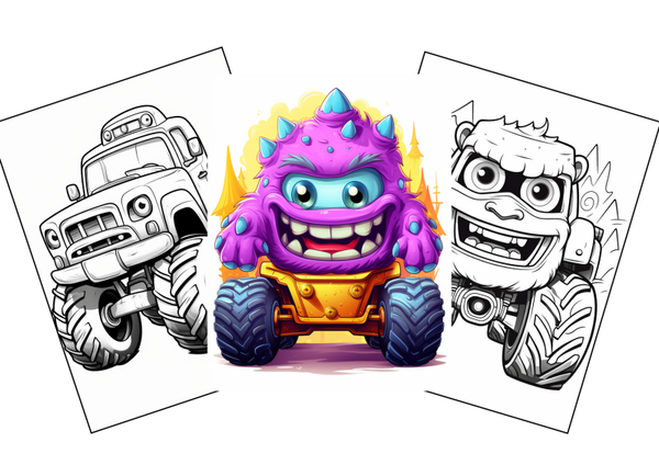 Digitaal Monster Truck Kleurboek