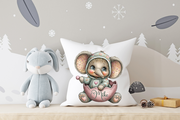 Naamkussen Eggshell Elephant