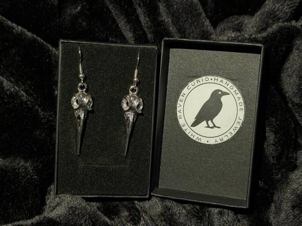 ✦ Memento Mori Raven Skull Earrings ✦