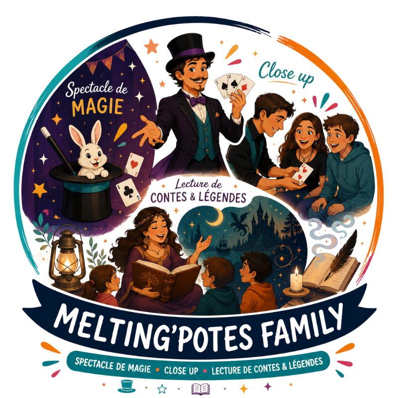 Animations Magie, Close Up, Lecture de contes - Nos différentes animations MELTING'POTES FAMILY - Epernay