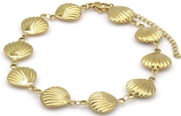 Stalen schelpen enkelband
