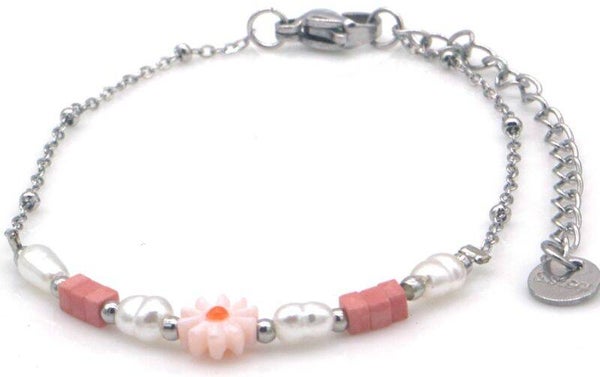 Stalen Armband met bloemen – 16–21 cm