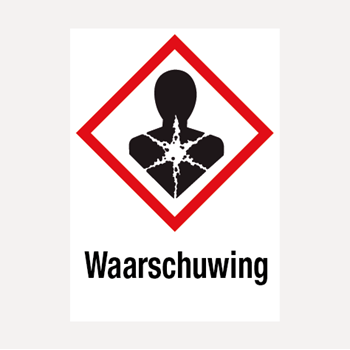 Kankerverwekkend gezondheidsgevaar waarschuwing vinyl