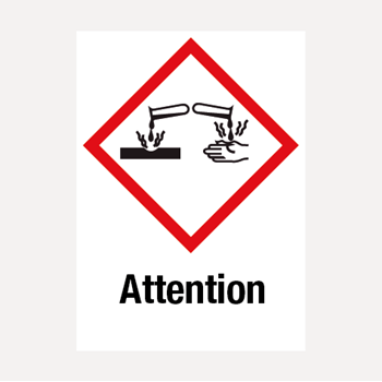 Corrosieve stoffen attention vinyl