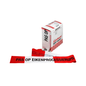 Afzetlint rood/ wit Pas op eikenprocessierups