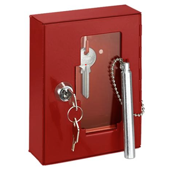 Sleutelkluisje met breekglas, hamer en sleutel 150x125x30mm