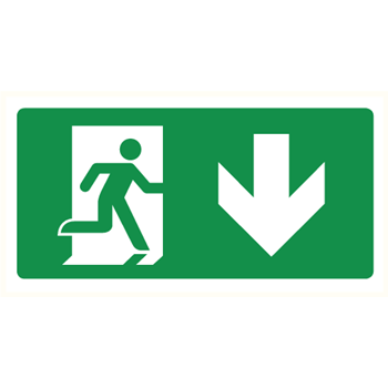Mini picto Vluchtweg naar beneden rechts