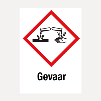 Corrosieve stoffen gevaar vinyl