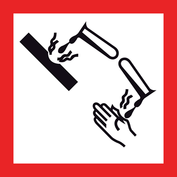 Pictogram GHS05 Corrosieve stoffen ruitvorm