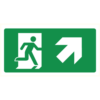 Nooduitgang rechts naar boven