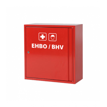 BHV kast 60 x 60 x 25cm rood inclusief stickers