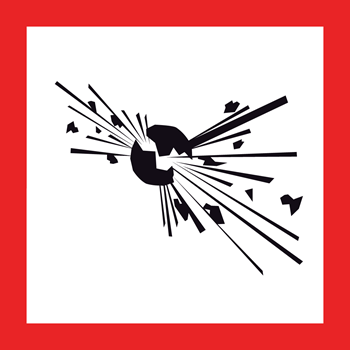 Explosieve stoffen ruitvorm stickers GHS 01
