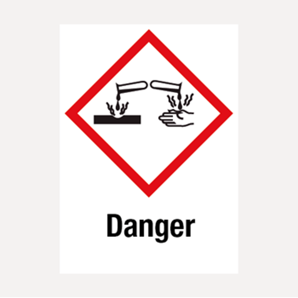 Corrosieve stoffen danger vinyl