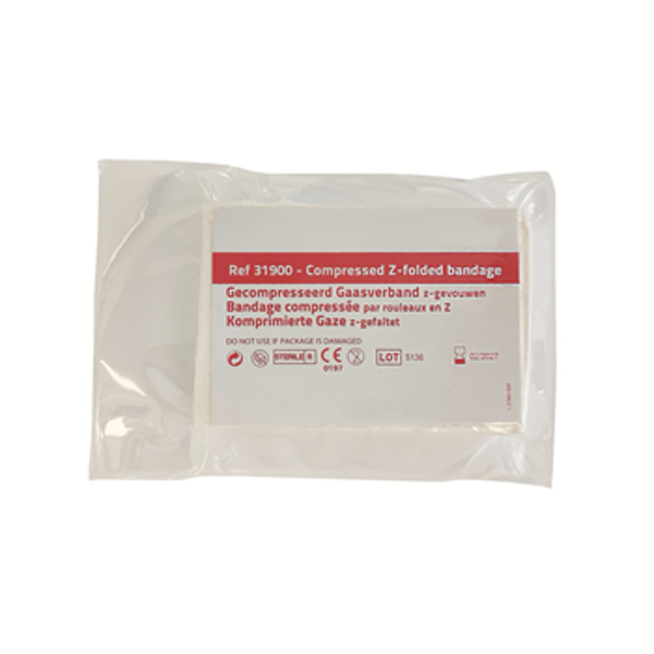 Compressed gauze 10cmx3.75mtr vacuum verpakt