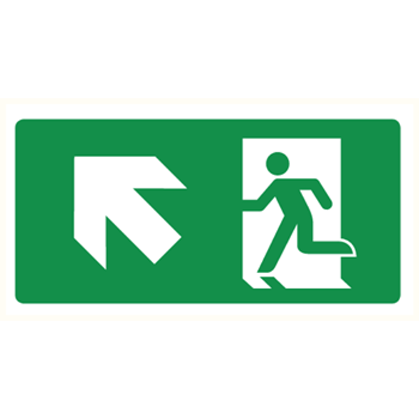 Nooduitgang links omhoog (bord)