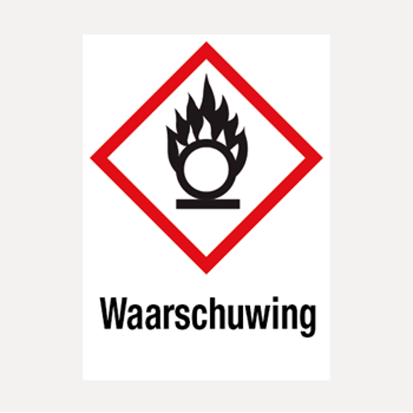 Oxiderende stoffen waarschuwing vinyl