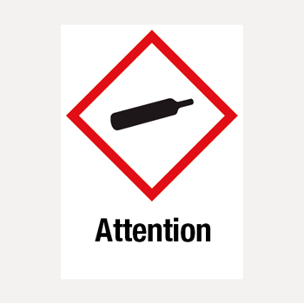 Gashouder onder druk attention vinyl