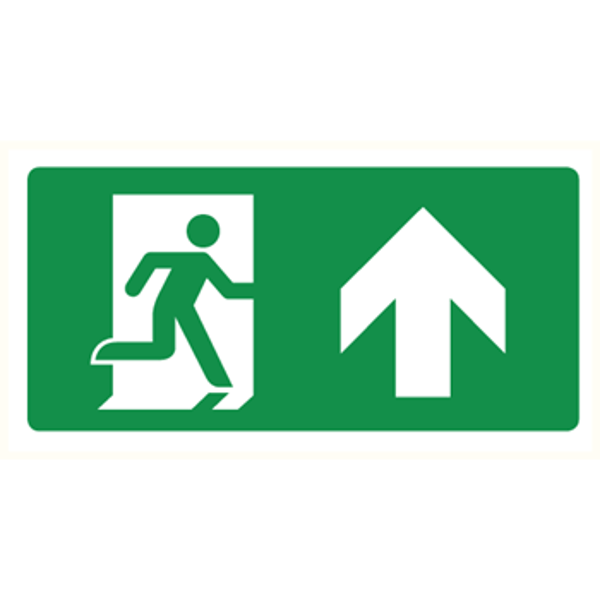 Nooduitgang rechtdoor (bord)