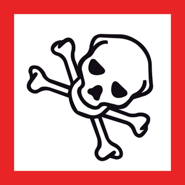 Giftige stoffen stoffen ruitvorm stickers GHS 06