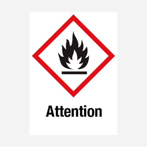 Ontvlambare stoffen attention vinyl