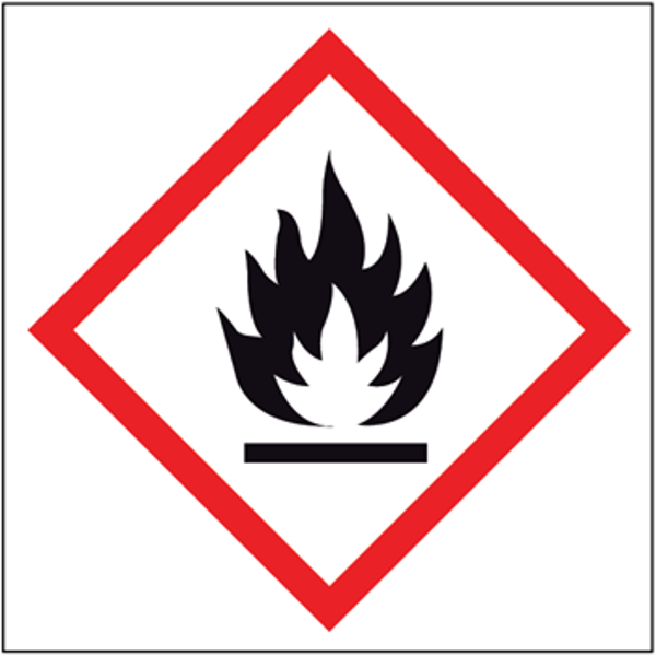 Ontvlambare stoffen stickers GHS 02