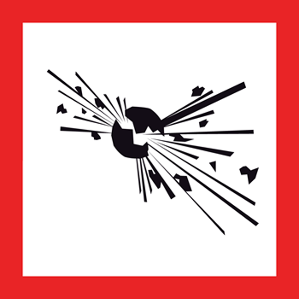 Explosieve stoffen ruitvorm stickers GHS 01