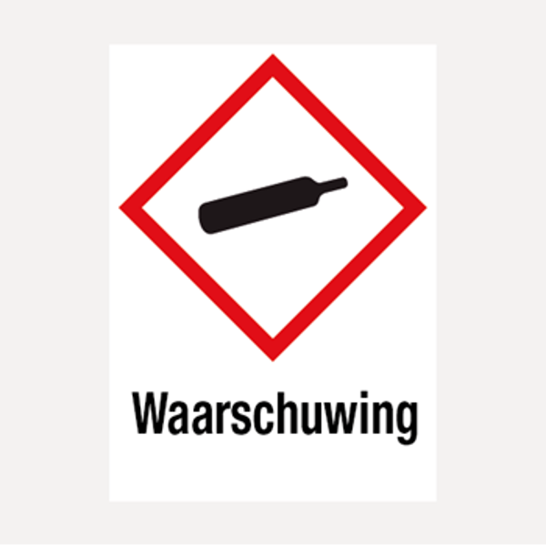 Gashouder onder druk waarschuwing vinyl