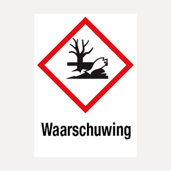 Schadelijk voor het milieu waarschuwing vinyl