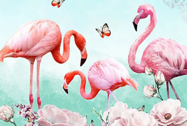 Diamond Painting Canvas 40x30cm - Painting 35x25cm Flamingo