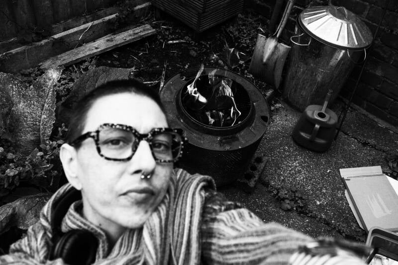 Self portrait with fire 