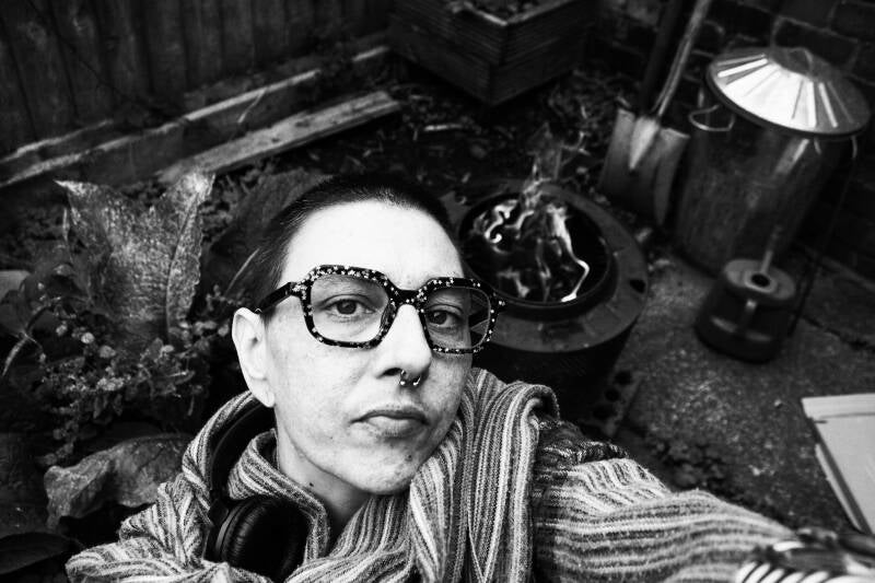 Self portrait with fire 