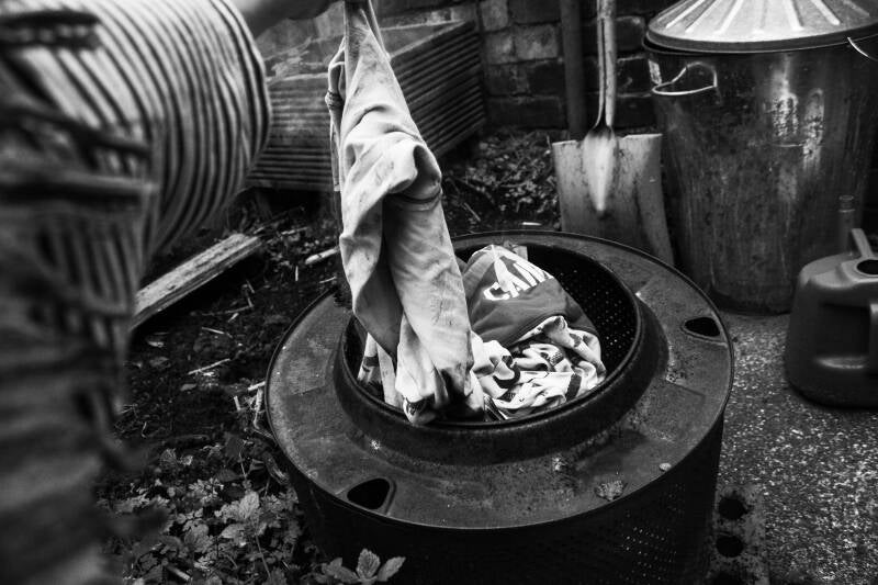 Pyjamas go into the ceremonial fire 