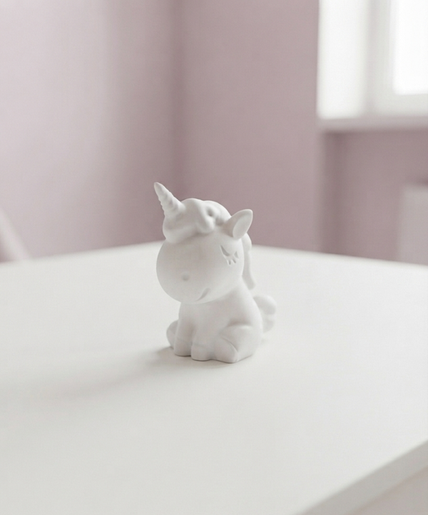 L'Enfant Licorne : La Douceur du Gypse Façonnée avec Poésie