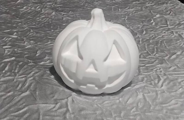 Objet décoratif d'Halloween en gypse << Citrouille Souriante >>