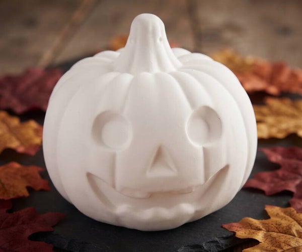 Objet décoratif d'Halloween en gypse « Citrouille Souriante »