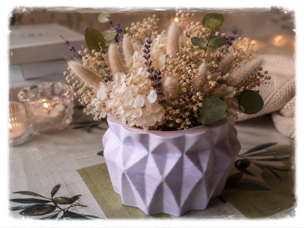 ​🌸 Le Nuage de Lavande – Vase Géométrique Marbré