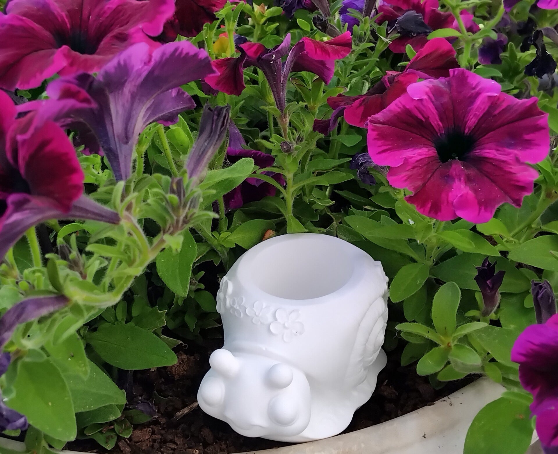 L'Escargot Pot en Jesmonite – Blanc Pur