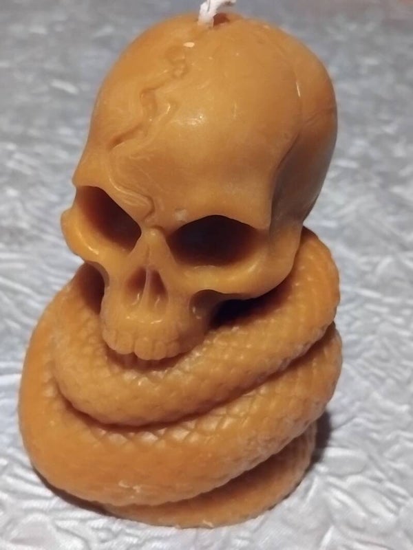 Bougie Crâne et Serpent Mystique