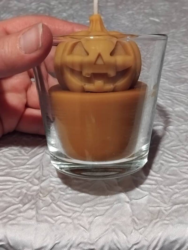 Bougie coulée citrouille souriante 🎃