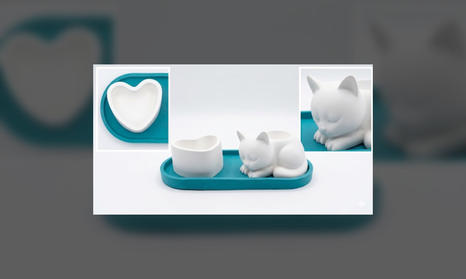 Coffret chat et son petit cœur