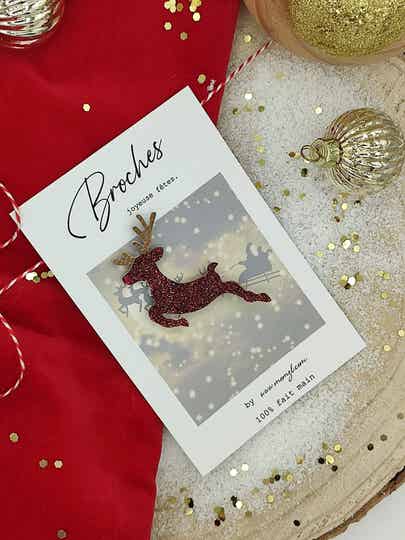 Broche renne de noël Rudolph