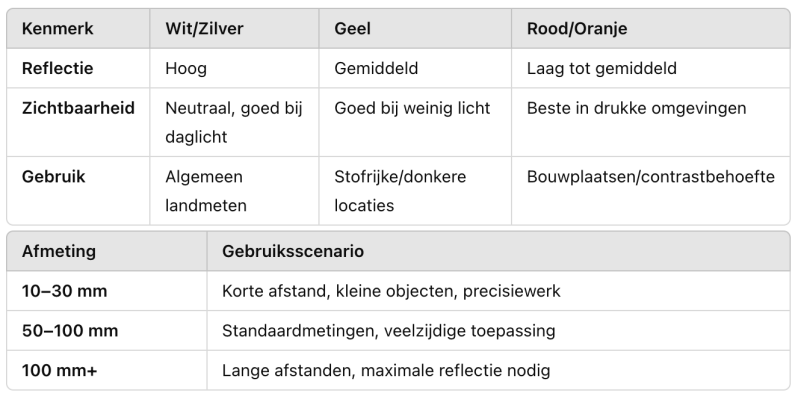 Welke meetsticker wanneer te gebruiken?