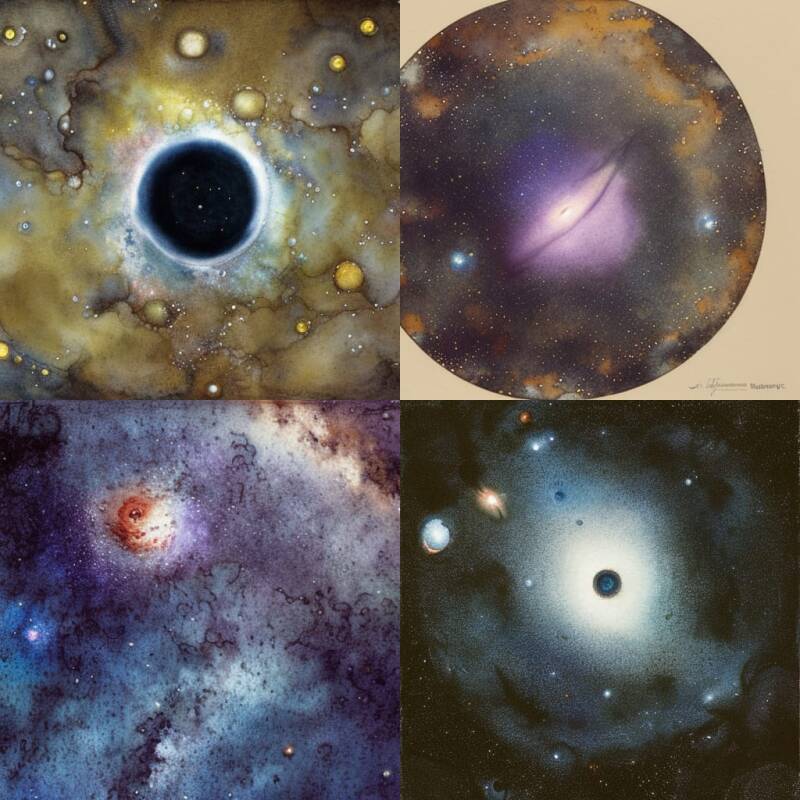 4 impressions of an eye or hole in the Milky Way
