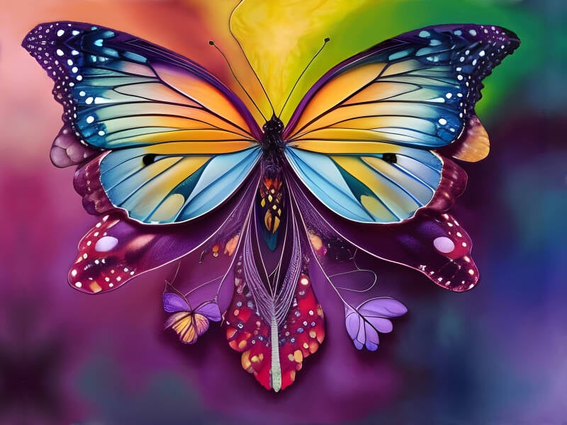 Fantasievolle en kleurrijke vlinder